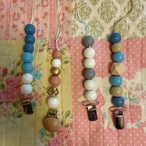 Colorful Beaded Pacifier Clips